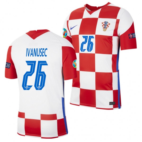 Men's Luka Ivanusec Croatia Home Jersey Red EURO 2020