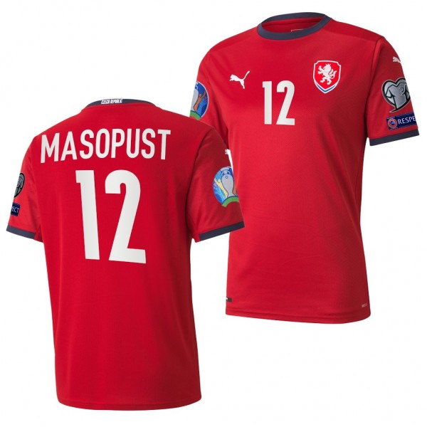 Men's Lukas Masopust Czech EURO 2020 Jersey Red Home Replica