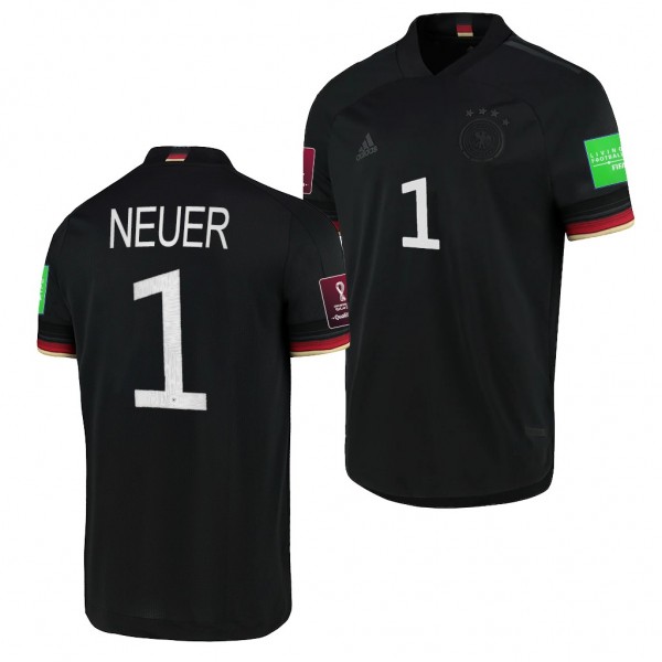 Men's Manuel Neuer Germany National Team Away Jersey Black 2021-22