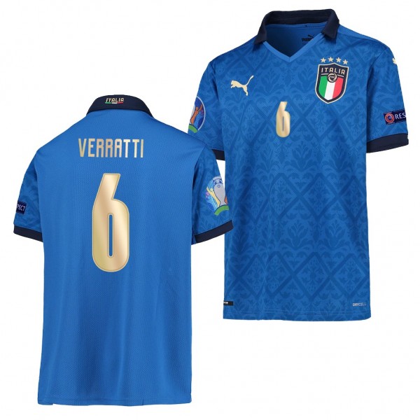 Youth Marco Verratti EURO 2020 Italy Jersey Blue Home