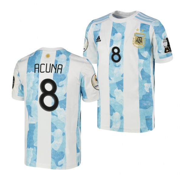 Youth Marcos Acuna COPA America 2021 Argentina Jersey White Home