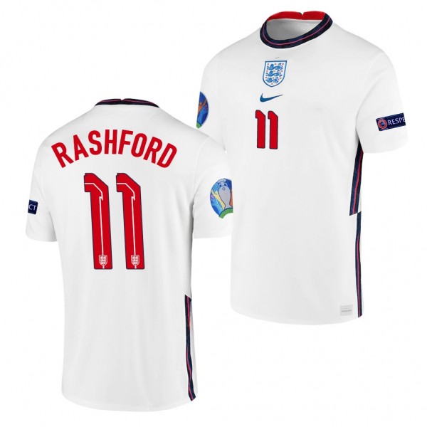 Men's Marcus Rashford England EURO 2020 Jersey White Home Replica
