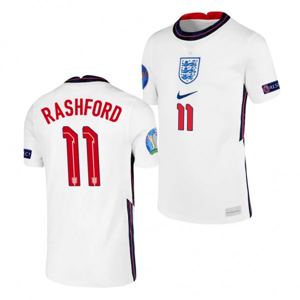 Youth Marcus Rashford EURO 2020 England Jersey White Home