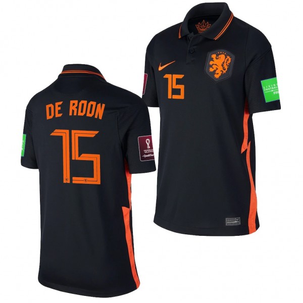 Men's Marten De Roon Netherlands Away Jersey Black 2022 Qatar World Cup Stadium