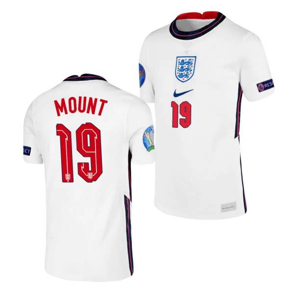 Youth Mason Mount EURO 2020 England Jersey White Home