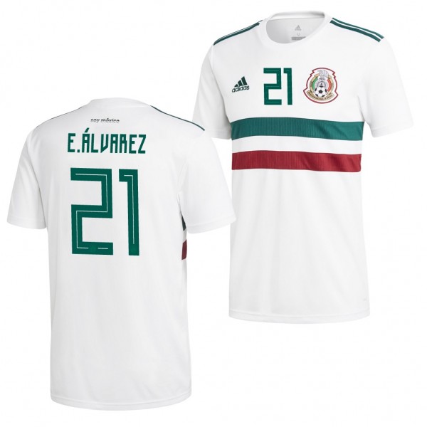 Men's Mexico Edson Alvarez 2018 World Cup White Jersey