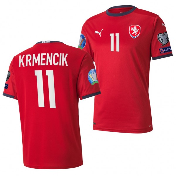 Men's Michael Krmencik Czech EURO 2020 Jersey Red Home Replica