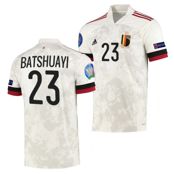 Men's Michy Batshuayi Belgium EURO 2020 Jersey White Away Replica