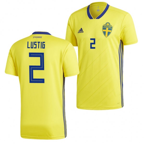 Men's Sweden 2018 World Cup Mikael Lustig Jersey Yellow