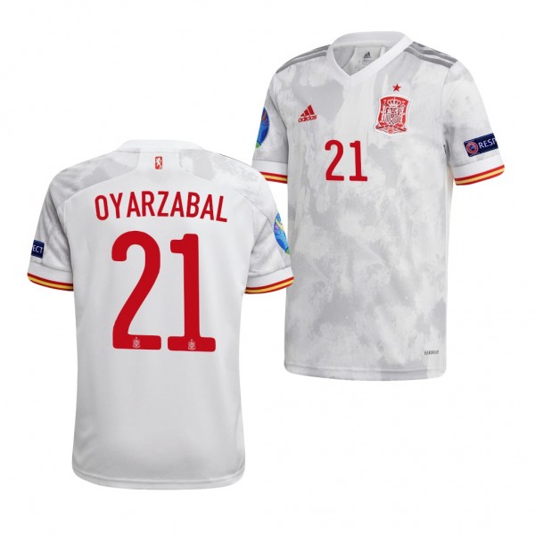 Youth Mikel Oyarzabal EURO 2020 Spain Jersey White Away