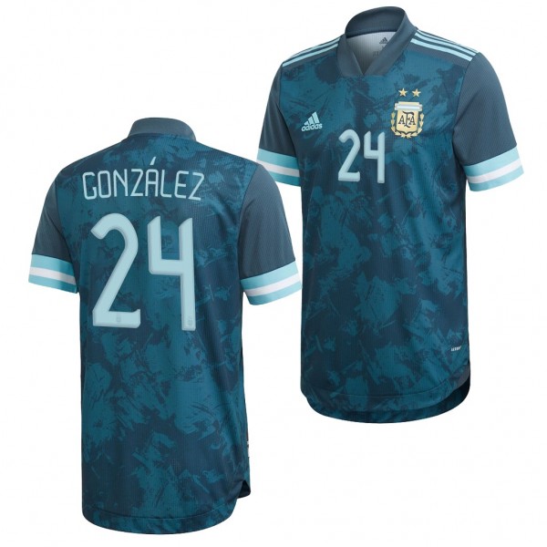 Men's Nicolas Gonzalez Jersey Argentina National Team Away Short Sleeve