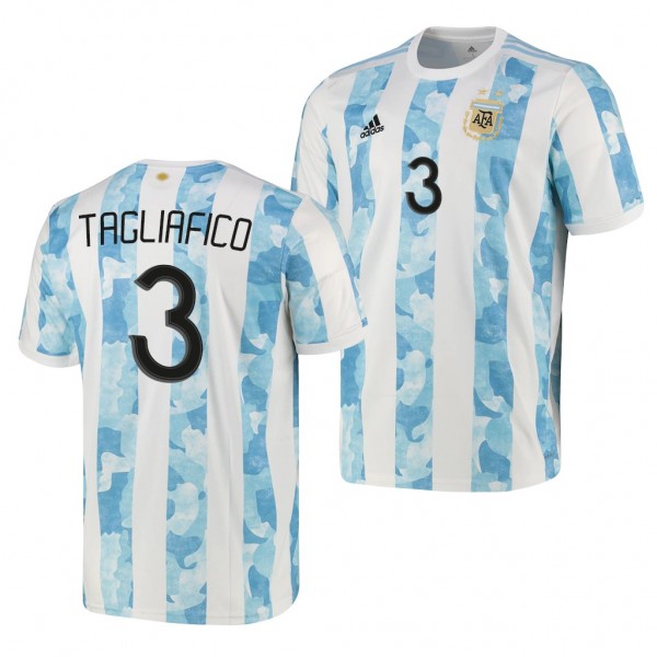 Men's Nicolas Tagliafico Argentina Home Jersey Blue White 2021-22