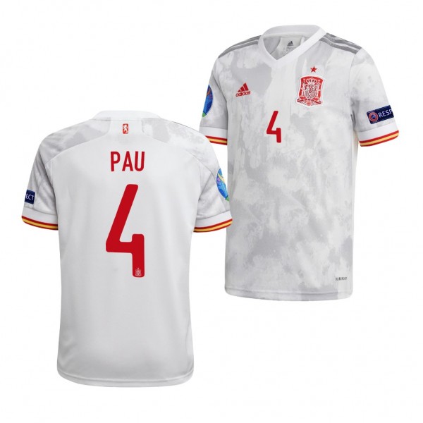 Youth Pau Torres EURO 2020 Spain Jersey White Away