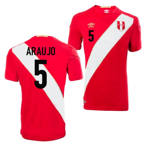 Men's Peru Miguel Araujo 2018 World Cup Red Away Jersey