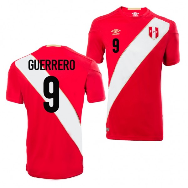 Men's Peru Paolo Guerrero 2018 World Cup Red Away Jersey