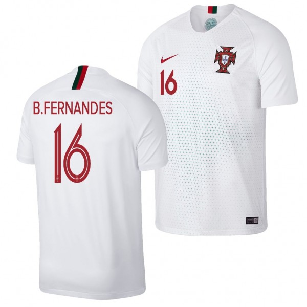 Men's Portugal Bruno Fernandes 2018 World Cup White Jersey