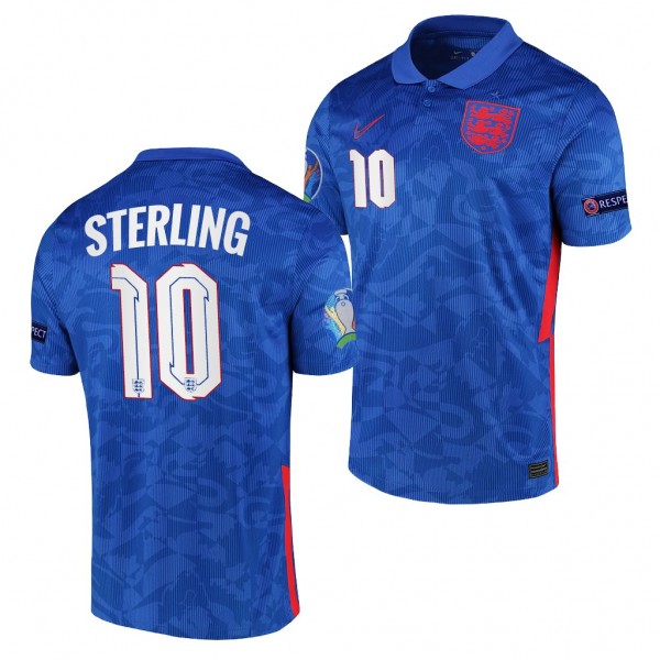 Men's Raheem Sterling England EURO 2020 Jersey Blue Away Replica