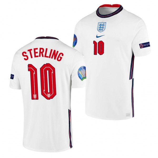 Men's Raheem Sterling England EURO 2020 Jersey White Home Replica