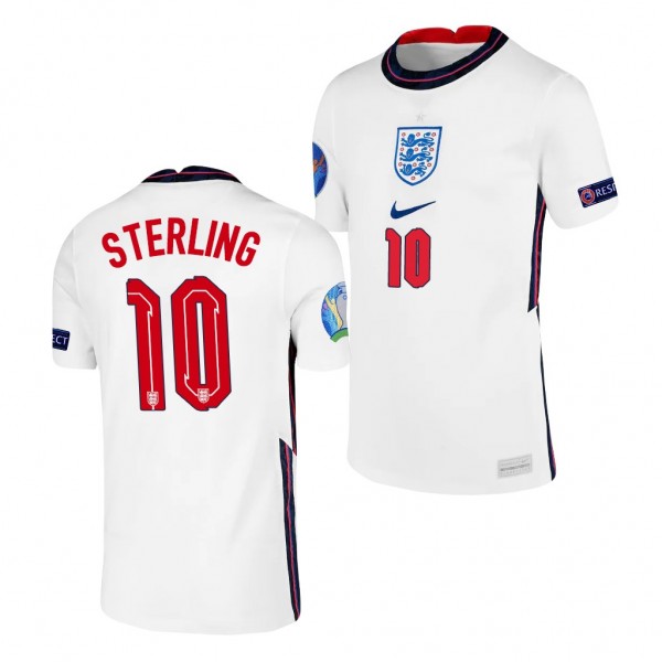 Youth Raheem Sterling EURO 2020 England Jersey White Home
