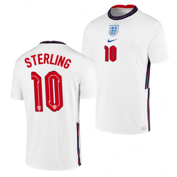 Men's Raheem Sterling England National Team Home Jersey White