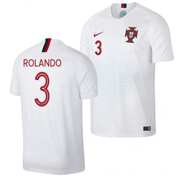 Men's 2018 World Cup Portugal Rolando Jersey White