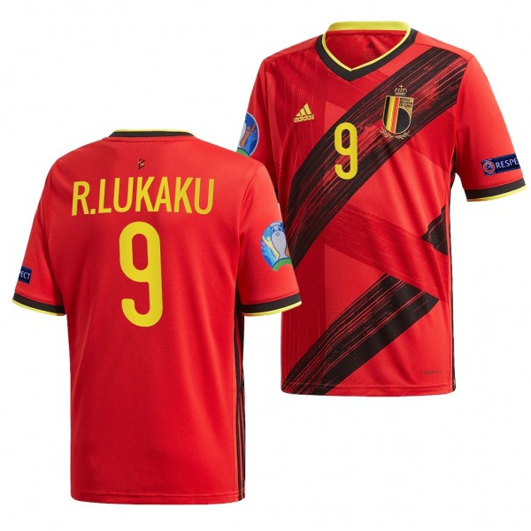 Men's Romelu Lukaku Belgium EURO 2020 Jersey Red Home Replica
