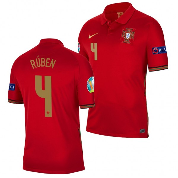 Men's Ruben Dias Portugal EURO 2020 Jersey Red Home Replica