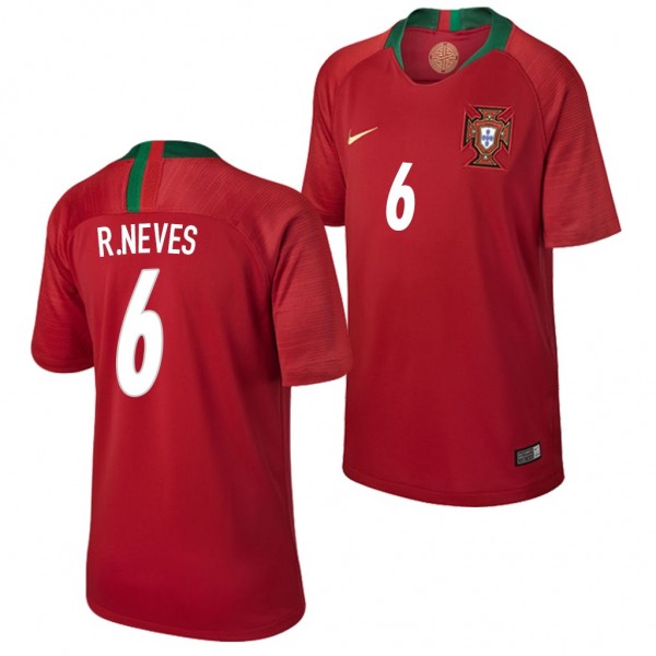 Men's Portugal Home Ruben Neves Jersey World Cup