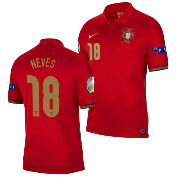 Men's Ruben Neves Portugal EURO 2020 Jersey Red Home Replica