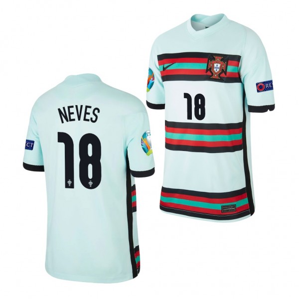 Youth Ruben Neves EURO 2020 Portugal Jersey Teal Away