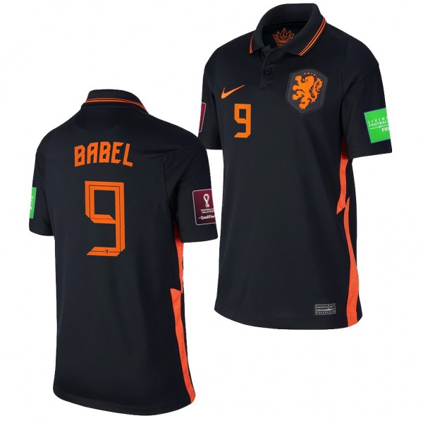 Men's Ryan Babel Netherlands Away Jersey Black 2022 Qatar World Cup Stadium