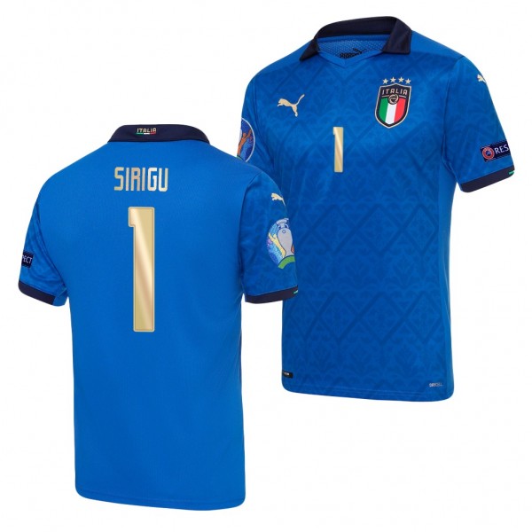 Men's Salvatore Sirigu Italy EURO 2020 Jersey Blue Home Replica