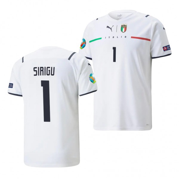 Men's Salvatore Sirigu Italy EURO 2020 Jersey White Replica Away