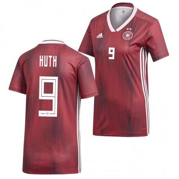 Women's Svenja Huth Jersey Germany 2019 World Cup Away Dark Red