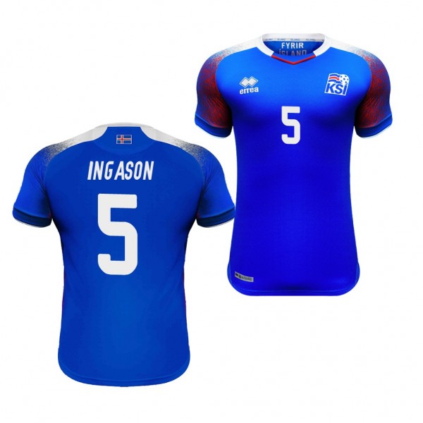 Men's Iceland 2018 World Cup Sverrir Ingi Ingason Jersey Blue