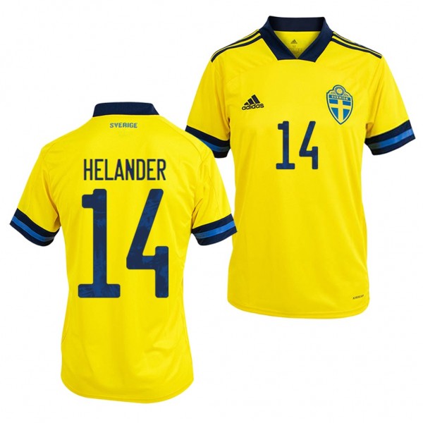 Men's Sweden Filip Helander Jersey Home 2020 Short Sleeve Adidas