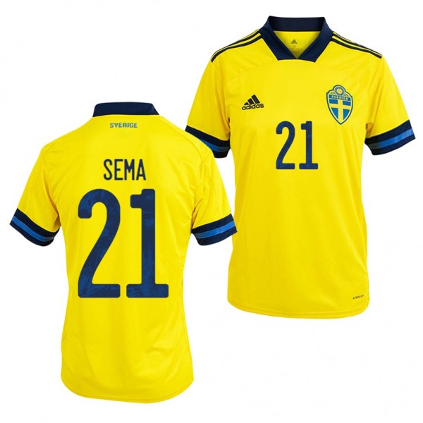 Men's Sweden Ken Sema Jersey Home 2020 Short Sleeve Adidas