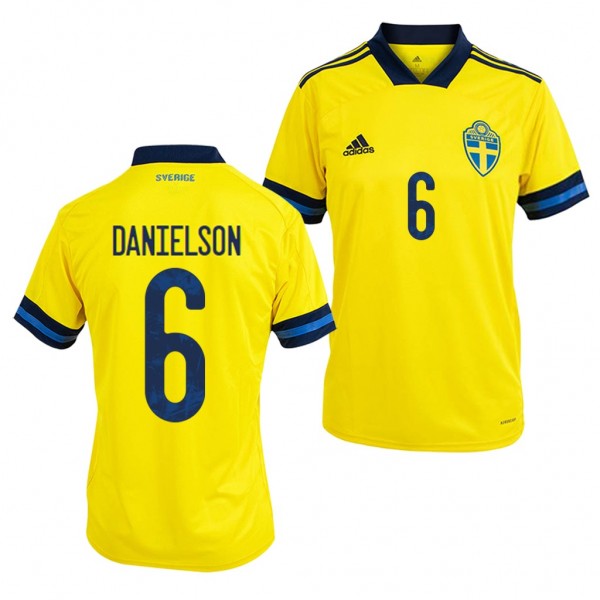 Men's Sweden Marcus Danielson Jersey Home 2020 Short Sleeve Adidas