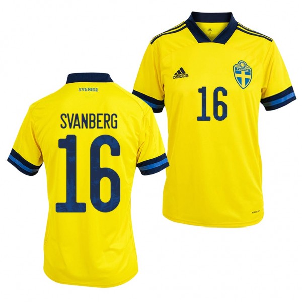 Men's Sweden Mattias Svanberg Jersey Home 2020 Short Sleeve Adidas
