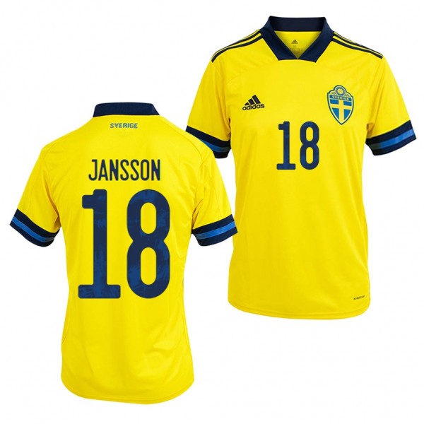 Men's Sweden Pontus Jansson Jersey Home 2020 Short Sleeve Adidas