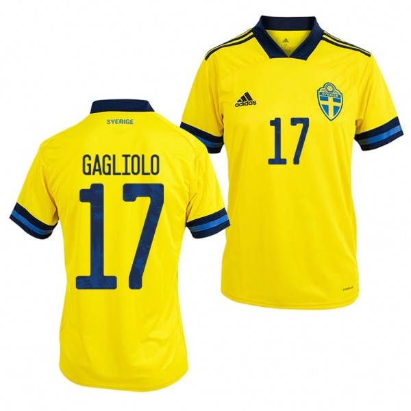 Men's Sweden Riccardo Gagliolo Jersey Home 2020 Short Sleeve Adidas
