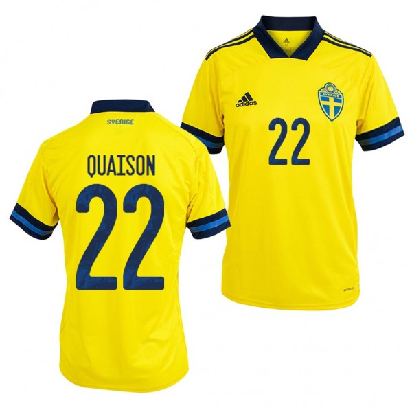 Men's Sweden Robin Quaison Jersey Home 2020 Short Sleeve Adidas