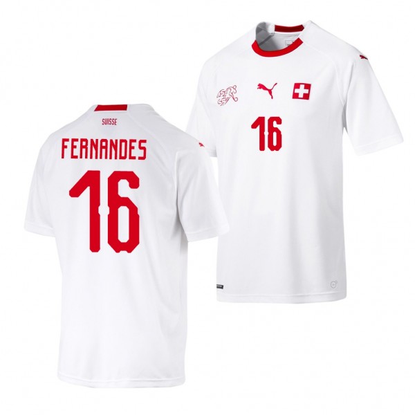 Men's Switzerland Gelson Fernandes 2018 World Cup White Jersey
