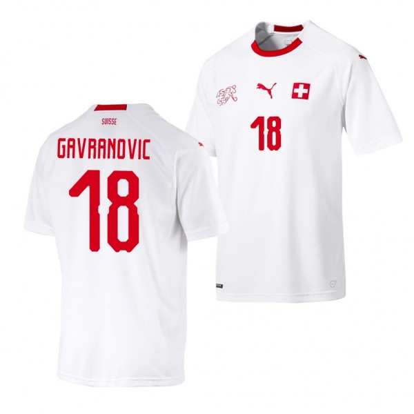 Men's Switzerland Mario Gavranovic 2018 World Cup White Jersey