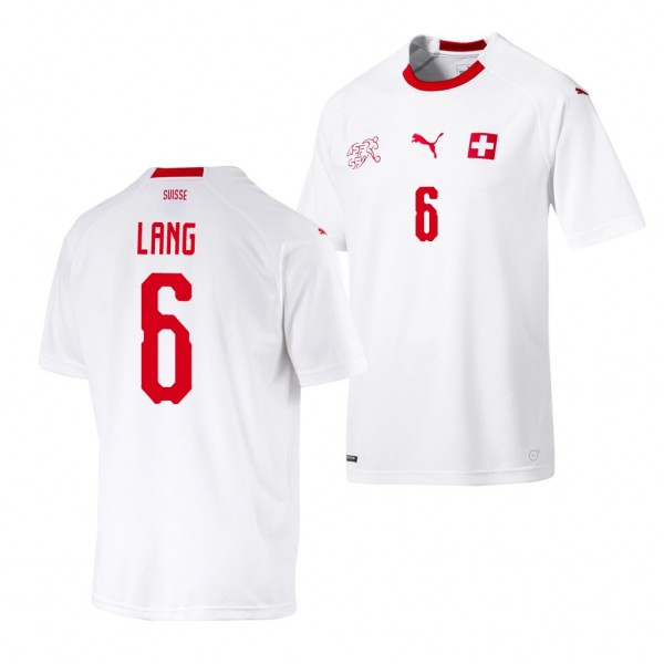 Men's Switzerland Michael Lang 2018 World Cup White Jersey