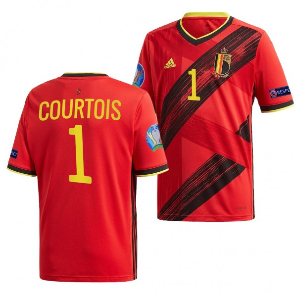 Men's Thibaut Courtois Belgium EURO 2020 Jersey Red Home Replica