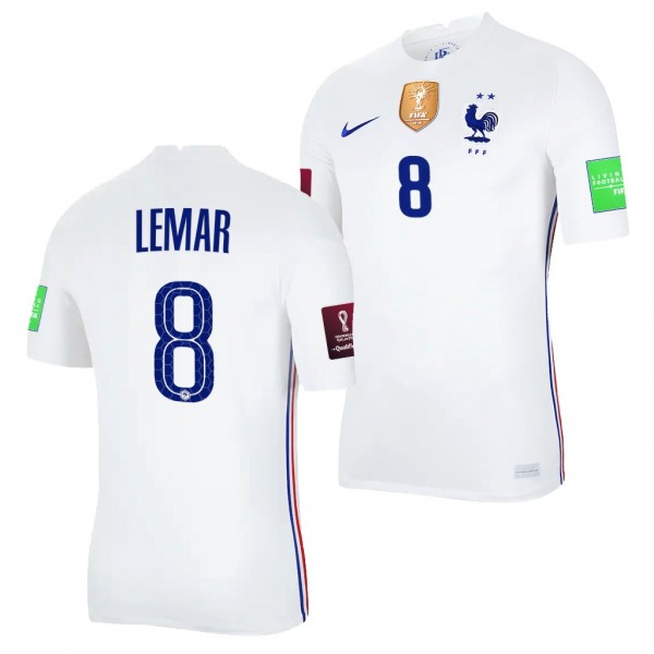 Men's Thomas Lemar France Away Jersey White 2022 Qatar World Cup Stadium