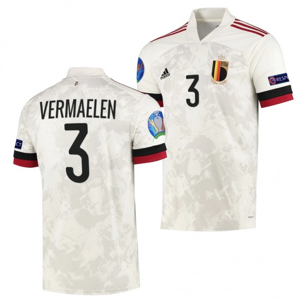 Men's Thomas Vermaelen Belgium EURO 2020 Jersey White Away Replica