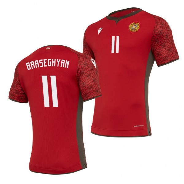 Men's Tigran Barseghyan Armenia Home Jersey Red 2022 Qatar World Cup Stadium