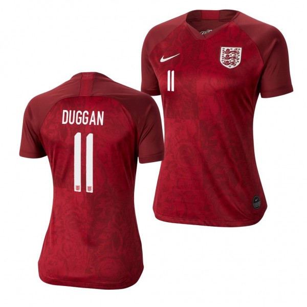 Men's England Toni Duggan Away Red Jersey Business